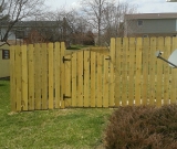 Wood Semi Privacy Fence with Arched Gate