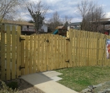 Wood Semi Privacy Fence with Double Arched Gate